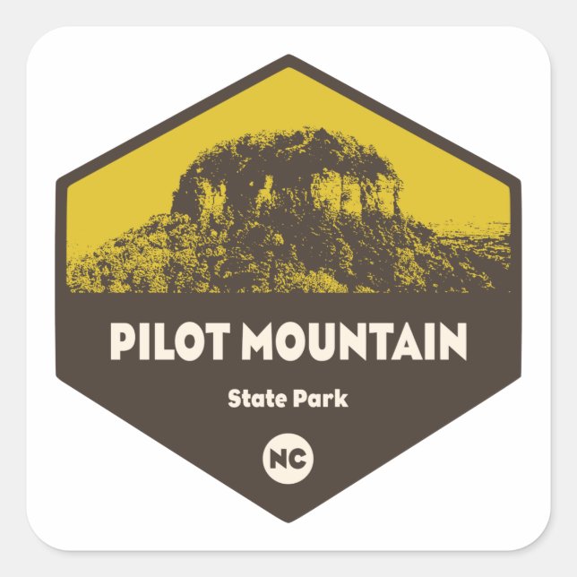 Pilot Mountain Staat Park North Carolina Quadratischer Aufkleber (Vorderseite)