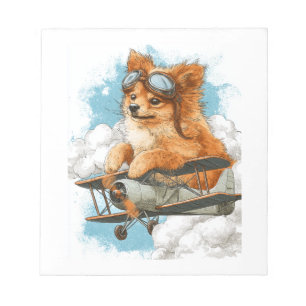 Pilot Pomeranian � Fliegender Ace Hund Notizblock