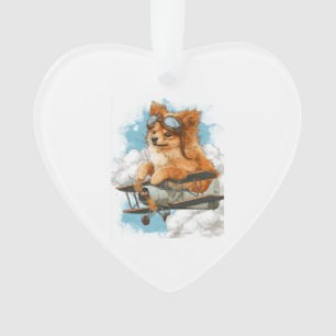 Pilot Pomeranian � Fliegender Ace Hund Ornament
