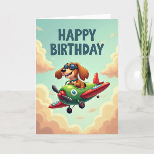 Pilot Pup Geburtstagskarte Karte