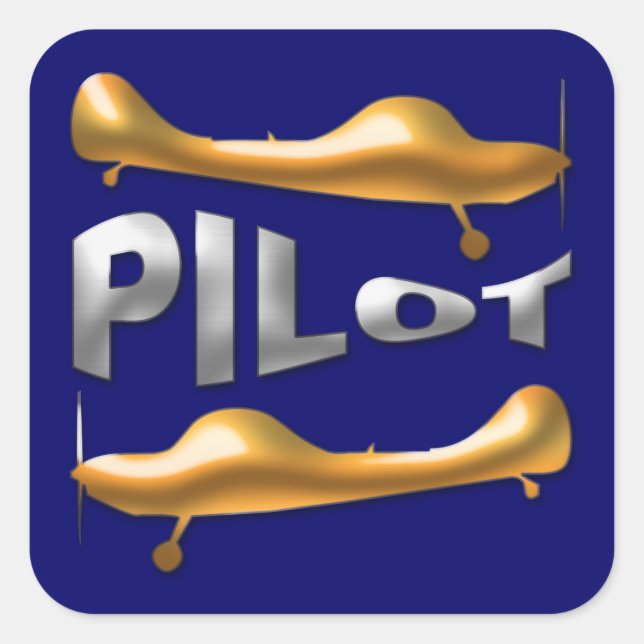 Pilot Quadratischer Aufkleber (Vorderseite)