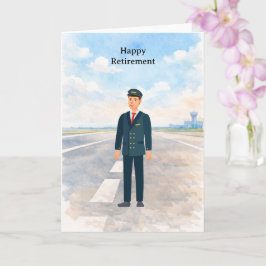 Pilot Retirement with airport background Karte