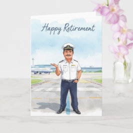 Pilot Retirement with airport background Karte