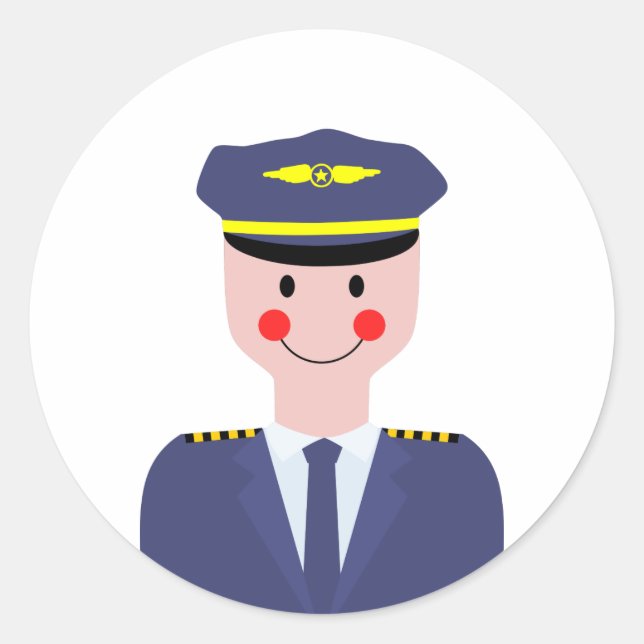 Pilot Runder Aufkleber (Vorderseite)