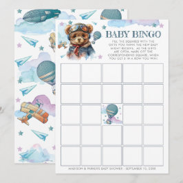 Pilot Teddy Bear Baby Shooting Baby Bingo Einladung