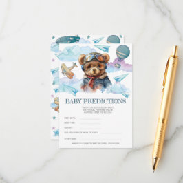 Pilot Teddy Bear Baby Showspiele Begleitkarte