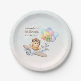 Pilot Teddy Bear Birthday Plates Pappteller