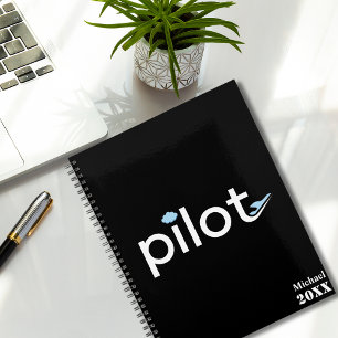 'Pilot'-Typografie, Flugzeug & Foto, monogrammier Planer