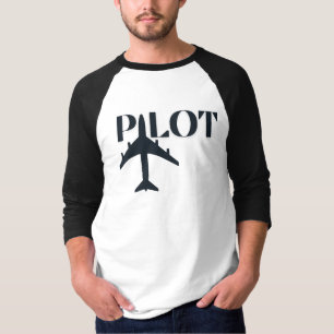 Pilot-Typografie & Flugzeug, Minimalistisch, Einfa T-Shirt