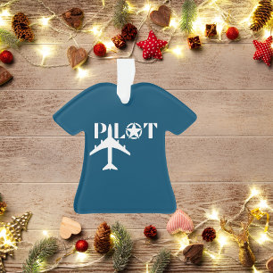 Pilot-Typografie & Militärflugzeug, Minimalistisch Ornament