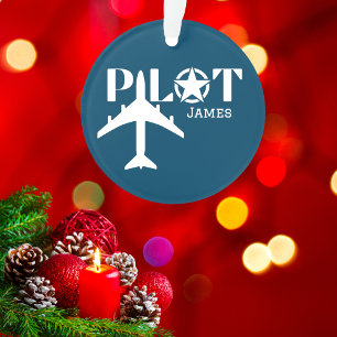 Pilot-Typografie & Militärflugzeug, Minimalistisch Ornament