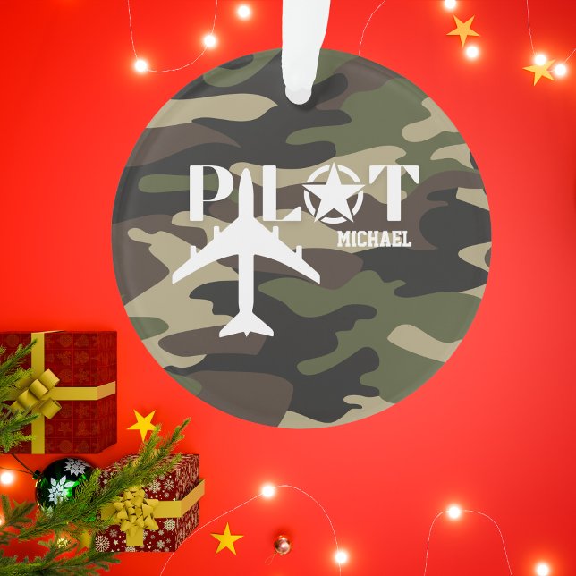 Pilot- und Militärflugzeug, Camouflage, Minimalist Ornament (Von Creator hochgeladen)