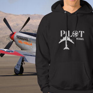 Pilot- und Militärflugzeug, einfach, Minimalistisc Hoodie