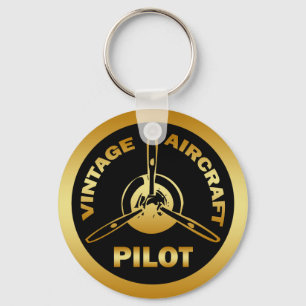 Pilot von Oldtimer-Flugzeugen Schlüsselanhänger