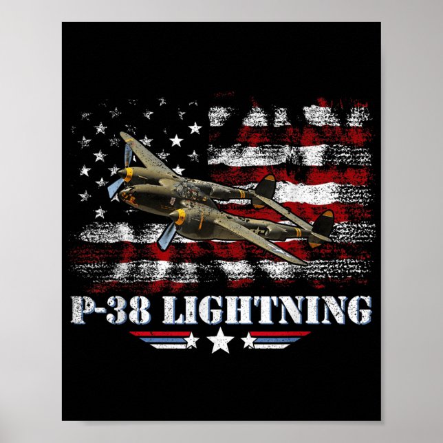 Pilot von P-38-Blitzflugzeugen P38 WW2 Poster (Vorne)