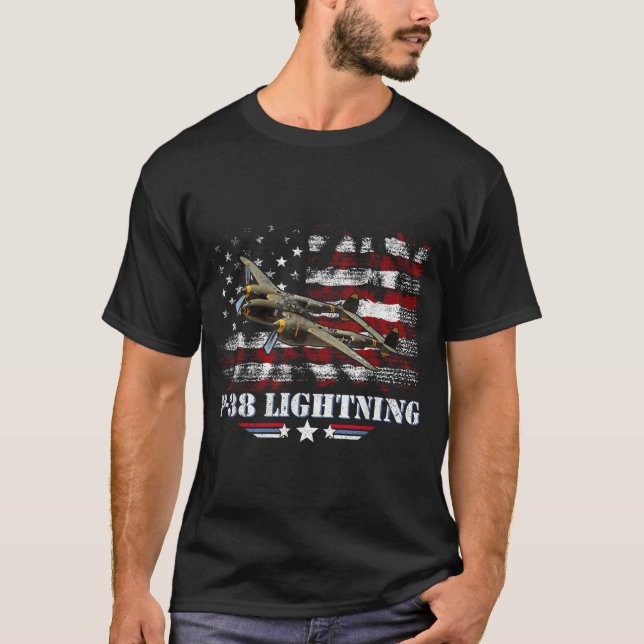 Pilot von P-38-Blitzflugzeugen P38 WW2 T-Shirt (Vorderseite)