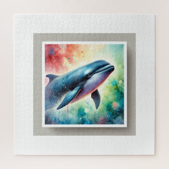 Pilot Whale Painting 040724AREF101 - Watercolor (Vertikal)