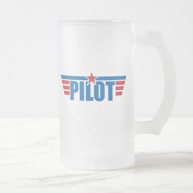 Pilot Wings Abzeichen - Luftfahrt Mattglas Bierglas (Rechts)