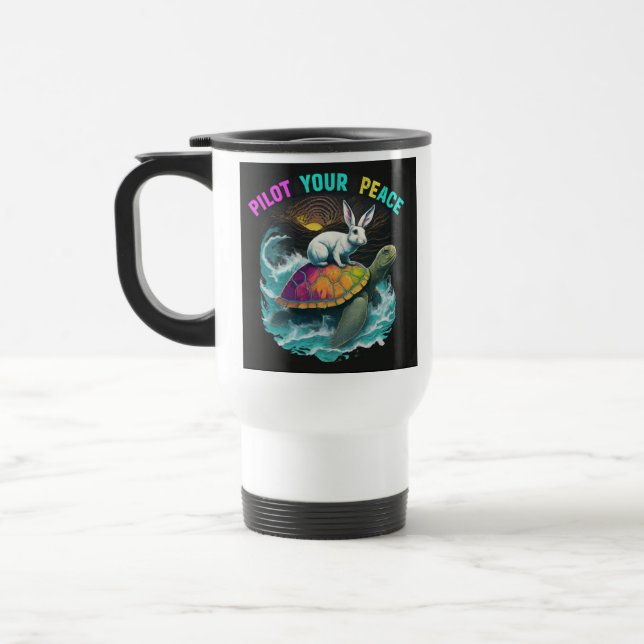 "Pilot Your Peace" - Reisecoffee Mug Reisebecher (Links)