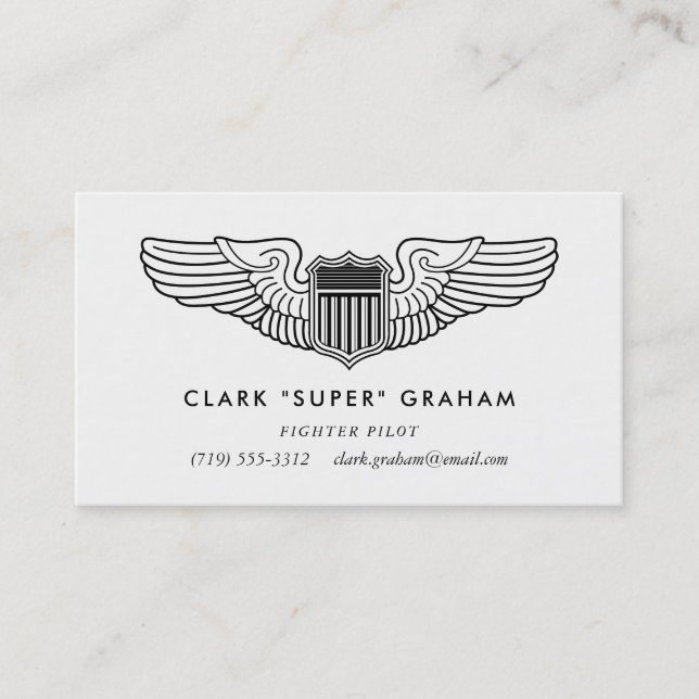 Pilotanzeige Beruflich Aviator-Visitenkarte Visitenkarte (Vorderseite)