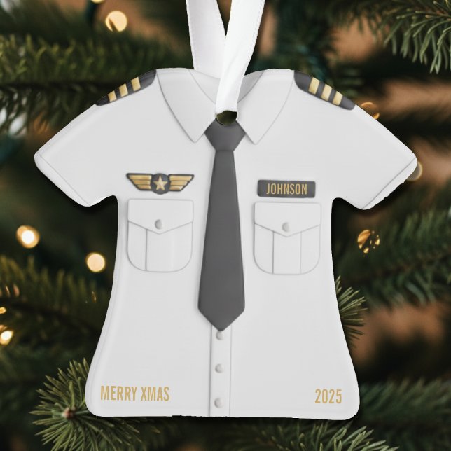 Pilote Commandant d'Avion Aviation Noël (Pilot Christmas Ornament
)