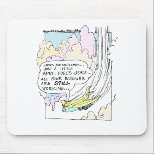 Piloten April Narren Cartoon Funny Gifts & T-Shirt Mousepad