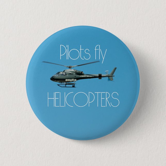 Piloten fliegen Hubschrauber Button (Vorderseite)