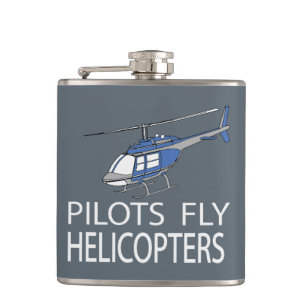 Piloten fliegen Hubschrauber Flachmann
