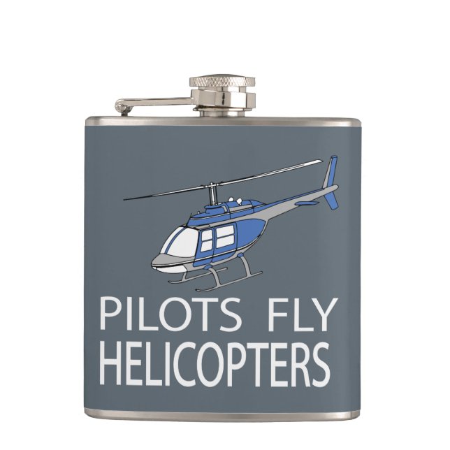 Piloten fliegen Hubschrauber Flachmann (Vorderseite)