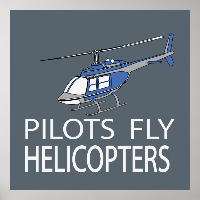 Piloten fliegen Hubschrauber Poster (Vorne)