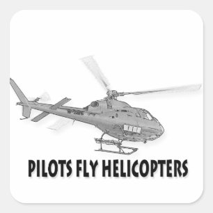 Piloten fliegen Hubschrauber Quadratischer Aufkleber