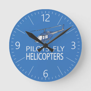 Piloten fliegen Hubschrauber Runde Wanduhr