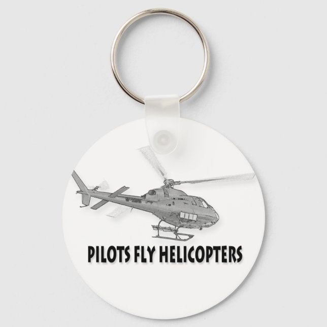 Piloten fliegen Hubschrauber Schlüsselanhänger (Vorderseite)