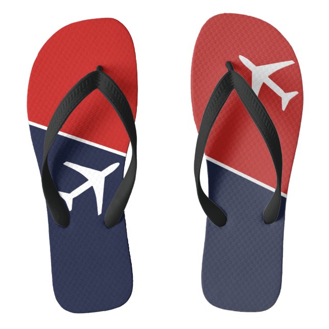 Piloten für Funky White Flugzeug Flip Flops (Fußbett)