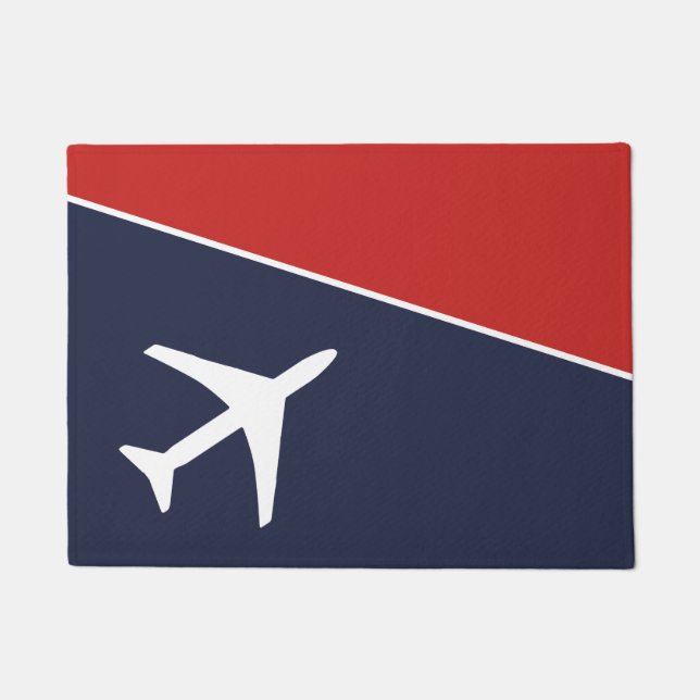 Piloten für Funky White Flugzeug Fußmatte (Vorderseite)