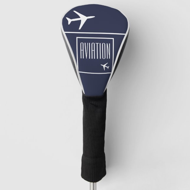Piloten für Funky White Flugzeug Golf Headcover (Vorderseite)
