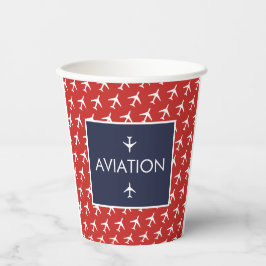 Piloten für Funky White Flugzeug Pappbecher