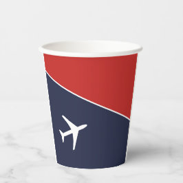 Piloten für Funky White Flugzeug Pappbecher