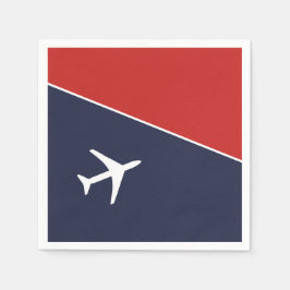 Piloten für Funky White Flugzeug Serviette