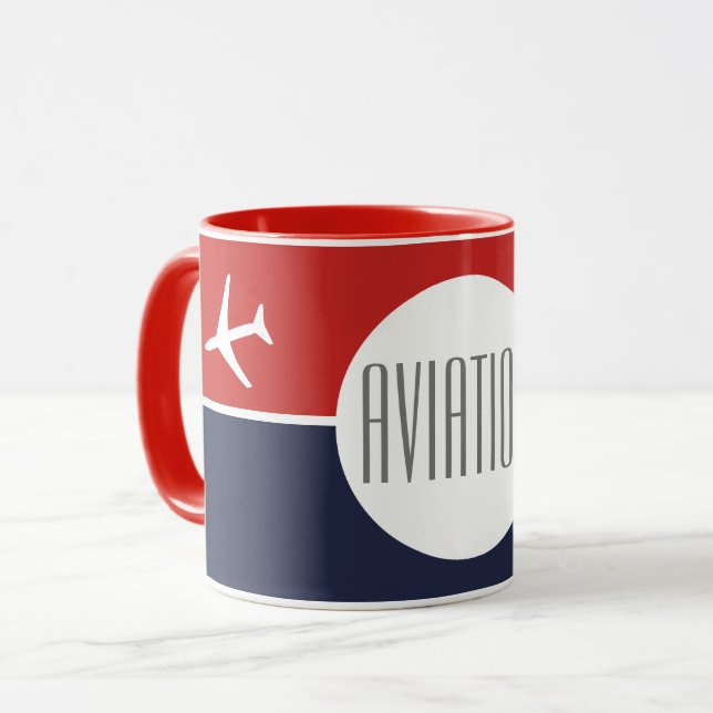 Piloten für Funky White Flugzeug Tasse (Vorderseite Links)