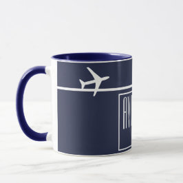Piloten für Funky White Flugzeug Tasse