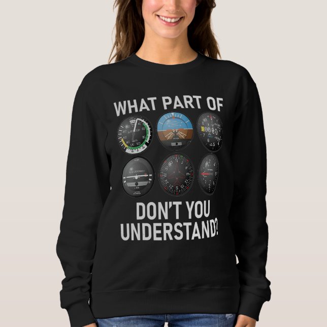 PILOTEN-LUFTFAHRTFLUGINSTRUMENTENTAFEL SWEATSHIRT (Vorderseite)