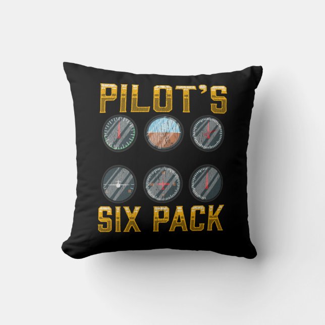 Piloten mit Six Pack-Spaß-Flug-Flugzeug-Lover Kissen (Vorderseite)