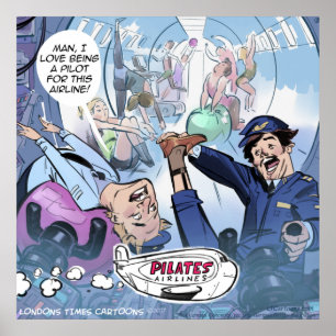 Piloten Pilates Airlines Lustig Rick London Poster