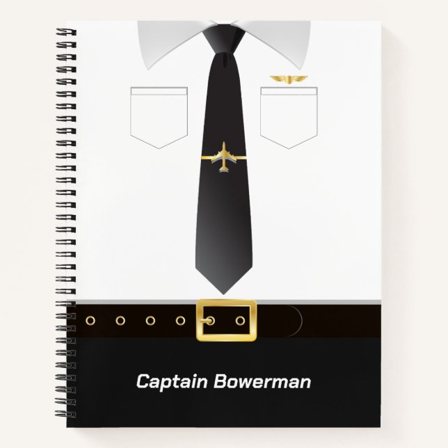 Pilotenuniform personalisiert notizbuch (Vorderseite)