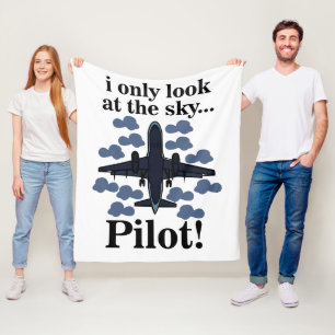 Pilotflugzeug, das ich nur auf Sky Pilot schaue Fleecedecke