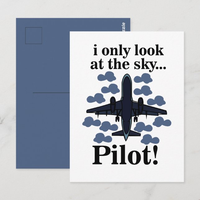 Pilotflugzeug, das ich nur auf Sky Pilot schaue Postkarte (Vorne/Hinten)