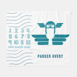 Pilotflugzeug für Baby-Meilenstein Fleecedecke