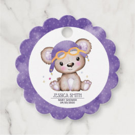 Pilotin für Wasserfarben Teddy Bear Geschenkanhänger