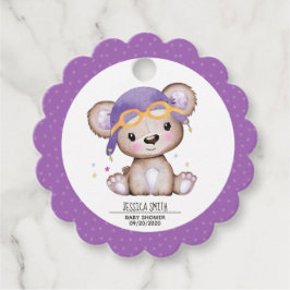 Pilotin für Wasserfarben Teddy Bear Geschenkanhänger